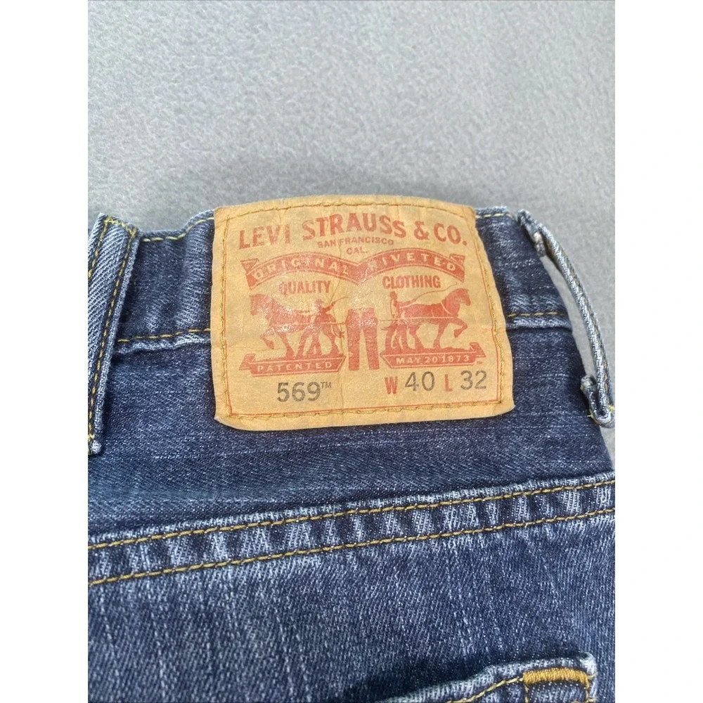 Levis 569 Mens Jeans Dark Wash 40x32 Loose‎ Straight Fit Modern Laid Back
